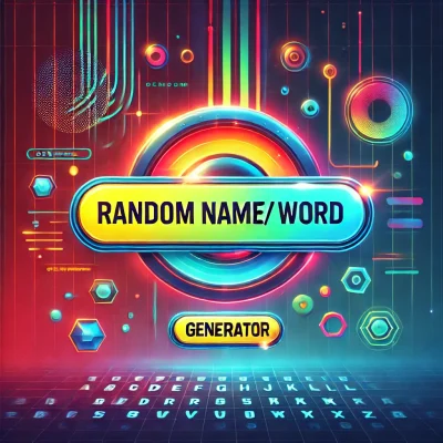 DALL·E 2025-03-18 09.43.50 - A vibrant and modern digital illustration of a 'Random Name_Word Generator Tool' concept. The image should depict a sleek and colorful interface with